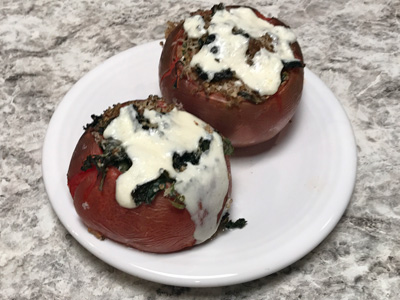 Kale-basil-and-quinoa-stuffed-tomatoes