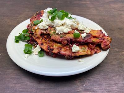 beet-and-swill-chard-omlet-with-goat-cheese
