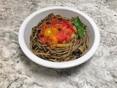 pesto-pasta-with-blistered-tomatoes
